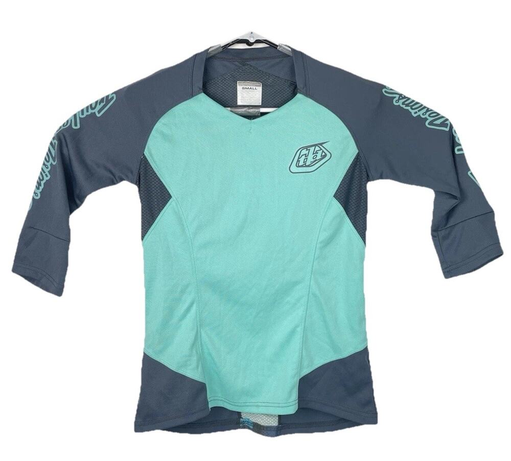 Troy Lee Designs TLD Womens 3/4 Sleeve Cycling Jersey Teal/Gray Small
